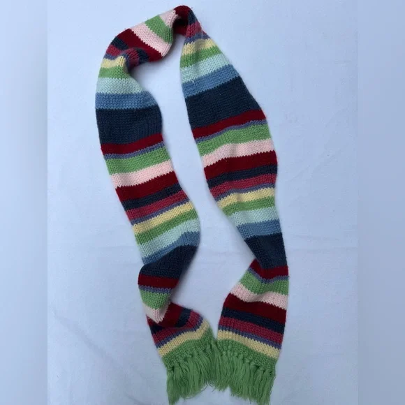 Tomfoolery Women's Colorful Striped Crew Neck Sweater with Matching Scarf - Picture 7 of 8